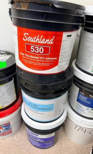 (3) BUCKETS OF ASSORTED ADHESIVE.