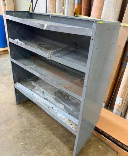 48" X 12" METAL PARTS SHELF / ORGANIZER.