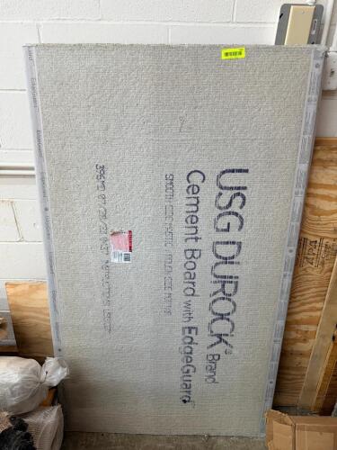 (3) USG DUROCK CEMENT BOARD WITH EDGEGUARD PANEL, FIBER-REINFORCED CONSTRUCTION