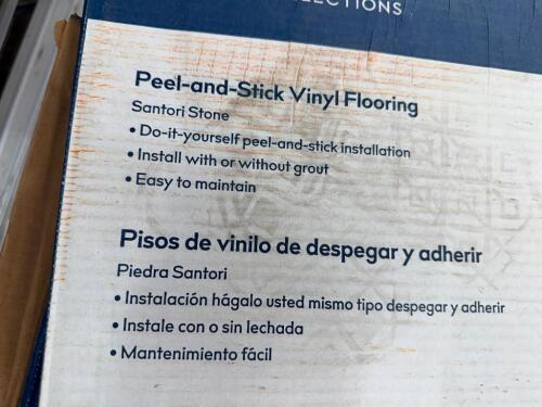 (2) BOXES OF PEEL AND STICK VINYL FLOORING, SANTORI STONE FINISH