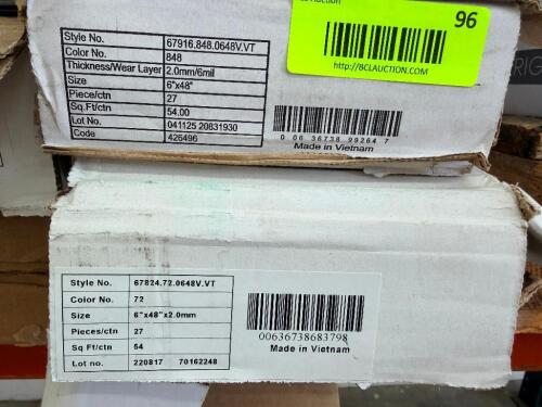 (5) BOXES OF LUXURY VINYL PLANK FLOORING CARTONS, MIXED STYLES