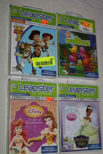LEAPFROG LEAPSTER LEARNING VIDEO GAMES LOT OF 4 PRE-K-K, PRE-K-1ST GRADE