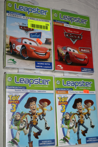 LEAPFROG LEAPSTER LEARNING VIDEO GAMES LOT OF 4 PRE-K-K AND K-1ST GRADE
