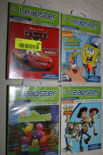 LEAPFROG LEAPSTER LEARNING VIDEO GAMES LOT OF 4 PRE-K-K AND K-1ST GRADE