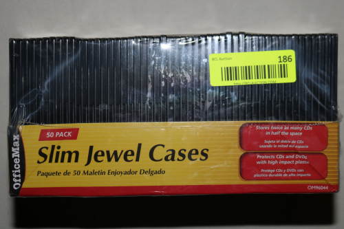 OFFICE MAX SLIM JEWEL CD / DVD CASES - 50 PACK