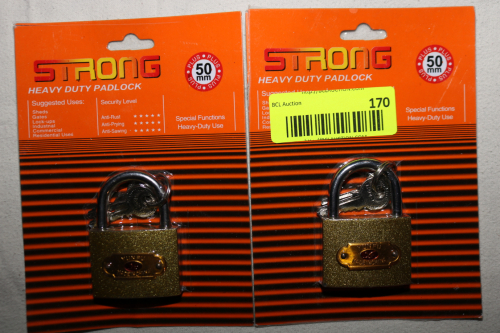STRONG HEAVY DUTY 50MM PADLOCKS X 2