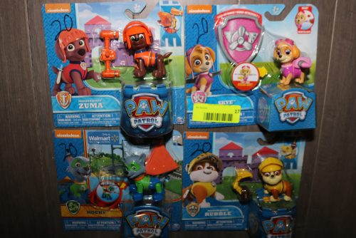 PAW PATROL TOY FIGURE LOT - ZUMA, SKYE, ROCKY, AND RUBBLE