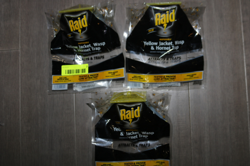 RAID YELLOW JACKET, WASP, AND HORNET TRAPS X3