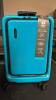 NEW, BLUE CARRY ON LUGGAGE SUIT CASE WITH ADDITIONAL HARD CASE INSIDE - 2