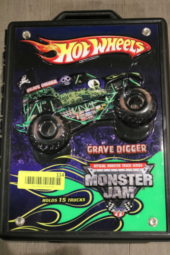 HOTWHEELS MONSTER JAM GRAVE DIGGER HOT WHEELS STORAGE CASE