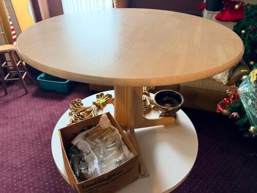 (2) 36" ROUND WOODEN TABLES