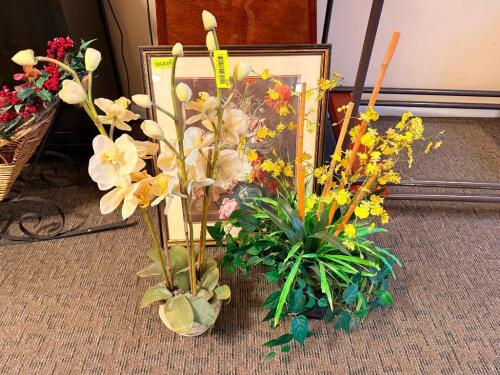 (2) FAUX FLORAL ARRANGEMENTS.