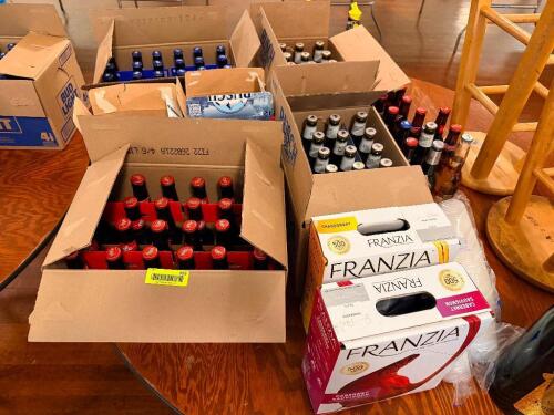 (4) CASES OF BOTTLE BEER, (1) LOT OF LOOSE BOTTLES, AND (2) BOXES OF WINE