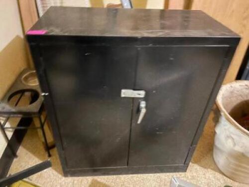 36" TWO DOOR METAL STORAGE CABINET. HALF SIZE.