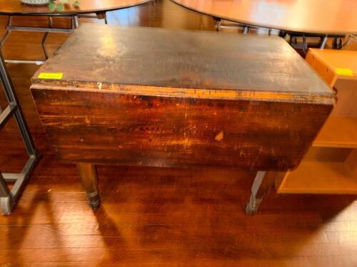 36" HARDWOOD TABLE W/ DROP SIDES.