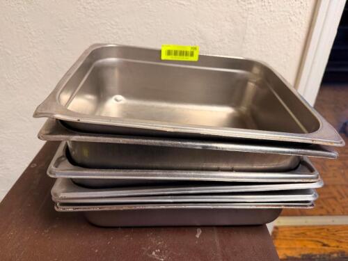 (6) HALF SIZE STAINLESS INSERTS