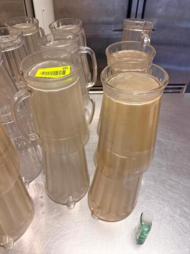 (12) 64 OZ PLASTIC PITCHERS