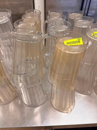 (16) 64 OZ PLASTIC PITCHERS