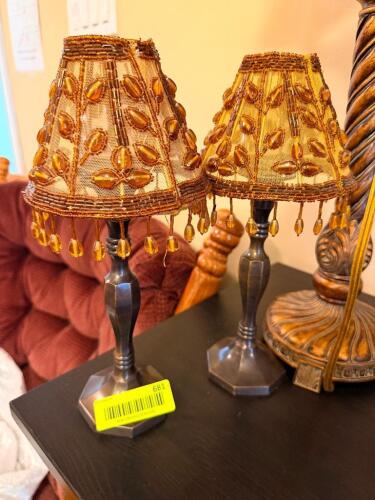 (2) SMALL ACCENT LAMPS W/ SHADES