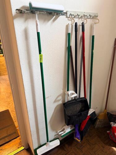 (1) LOT OF LONG HANDLE CLEANING SUPPLIES