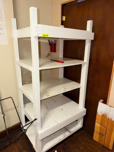 30" X 24" FIVE TIER WOODEN SHELF