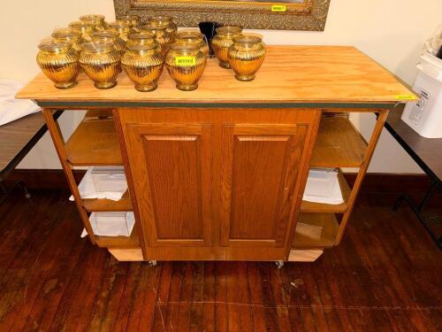 60" WOODEN SERVERS BUFFET CABINET.