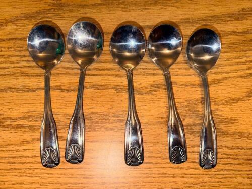 (60) STAINLESS SOUP SPOONS.