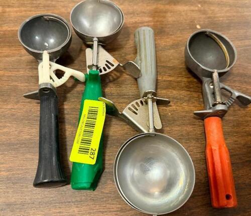 (4) STAINLESS SCOOPS.