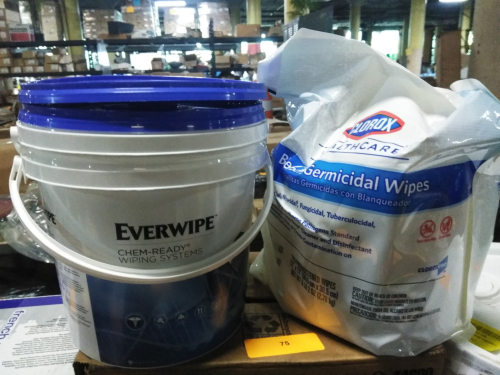 (2) BAGS GERMICIDAL DISINFECTING WIPES WITH BUCKETS