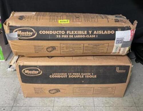 (2) BOXES OF 25 FT FLEXIBLE DUCTING (4" AND 8")