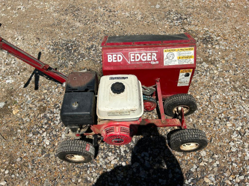 BROWN BED EDGER WALK-BEHIND LAWN EDGER WITH STEEL FRAME, BELT DRIVE SYSTEM, AND FRONT MOUNTED CUTTING HEAD