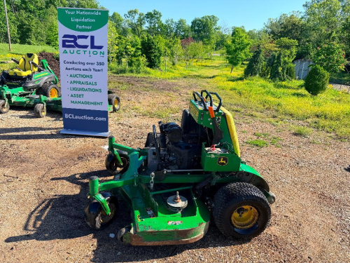 JOHN DEERE ZERO TURN STAND-ON MOWER, HYDROSTATIC DRIVE, SIDE DISCHARGE, COMMERCIAL DUTY