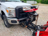 2010 FORD F-350 SUPER DUTY XL REGULAR CAB 4X4 FLATBED TRUCK WITH WESTERN SNOW PLOW. 183,680 MILES SHOWN. EQUIPPED WITH HILLSBORO FLATBED, WESTERN FRONT PLOW WITH LIGHTS, IN-CAB CONTROLLER - 8