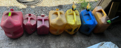 (7) ASSORTED GAS CANS
