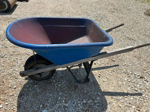 (1) BLUE WHEEL BARRAL