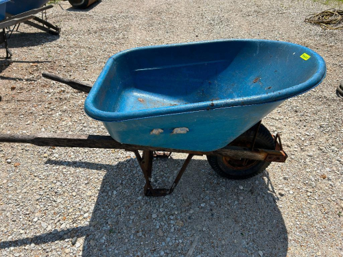 (1) BLUE WHEEL BARRAL
