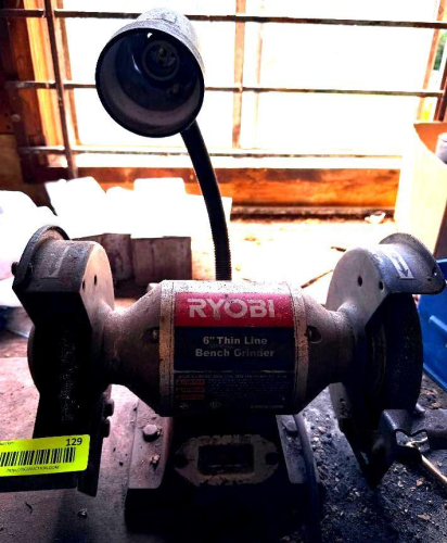 RYOBI 6" DOUBLE END BENCH GRINDER.