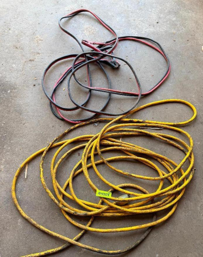 JUMPER CABLE AND (1) HEAVY DUTY EXTENSION CORD.