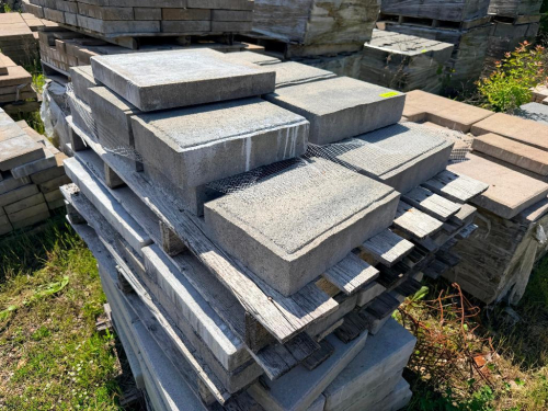 PALLET OF ASSORTED CONCRETE PAVERS.