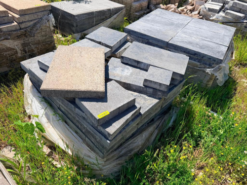 (2) PALLETS OF 18" X 12" CONCRETE PAVERS, STACKED AND SHRINK WRAPPED