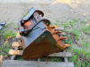24" EXCAVATOR BUCKET WITH PIN-ON MOUNT, HEAVY STEEL CONSTRUCTION, AND FOUR TOOTH CUTTING EDGE. - 4