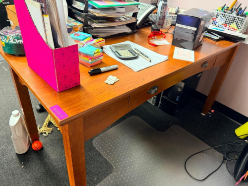 60" HARDWOOD DESK.