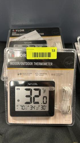 (5) WIRED INDOOR AND OUTDOOR THERMOMETER
