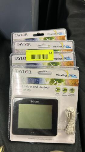 (4) WIRED INDOOR AND OUTDOOR THERMOMETERS