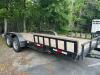 2021 18 FOOT BLACK RIVERCRAFT UTILITY TRAILER WITH A WOODEN DECK AND TANDEM AXEL COMES WITH TITLE - 2