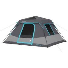 (1) 6 PERSON INSTANT DARK REST CABIN TENT WITH LED LIGHT POLES
