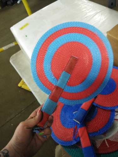 (1) STACK OF APPROX (20) HAND MADE HAND FANS