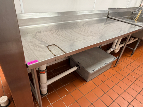 72" X 30" HEAVY DUTY STAINLESS TABLE W/ 4" BACK SPLASH.