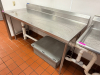 72" X 30" HEAVY DUTY STAINLESS TABLE W/ 4" BACK SPLASH. - 3