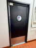 ELIASON 36" X 80" KITCHEN SWING DOOR W/ PORT WINDOW AND STAINLESS KICK PLATE.